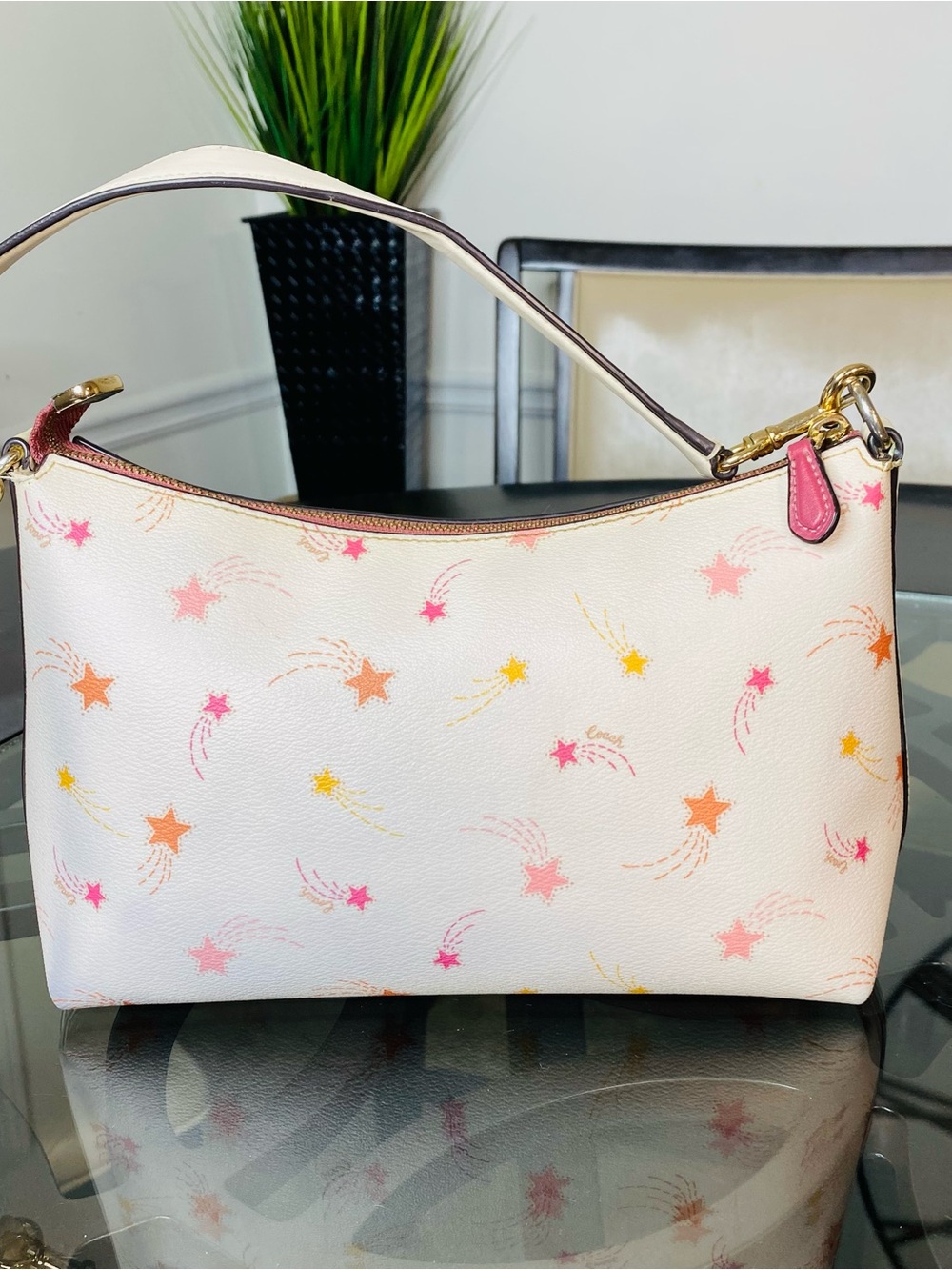 Coach Clara Shoulder Bag with Shooting Star Print Chalk Multi CE590 - Picture 5 of 13